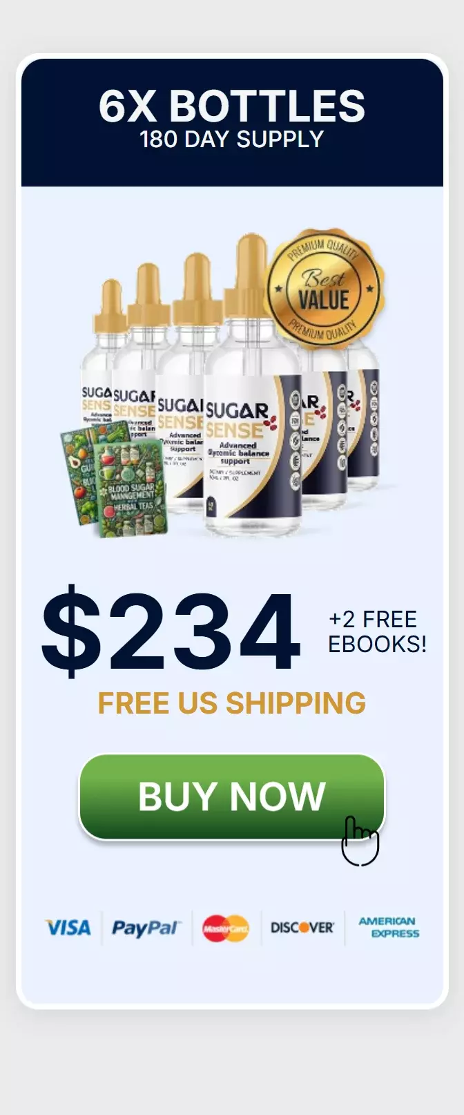 Sugar Sense™ 6 bottles pricing